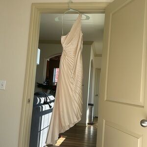 Petal and put off white Klem one shoulder maxi dress